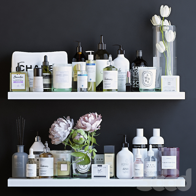 полки с косметикой