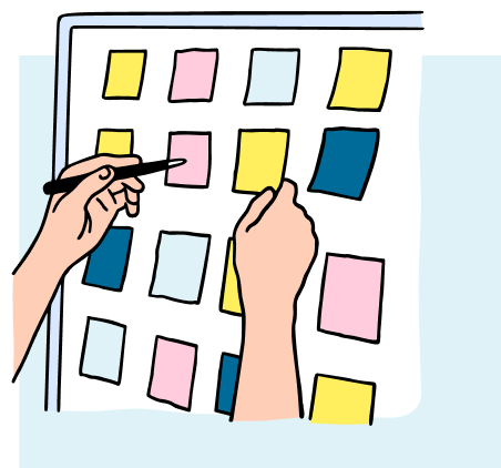 доска с цветными листочками